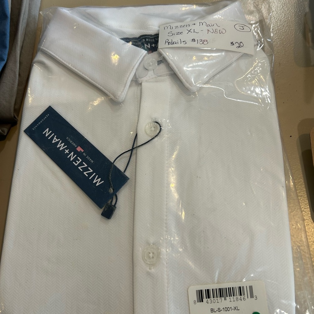 Mizzen+Main White Dress Shirt XL